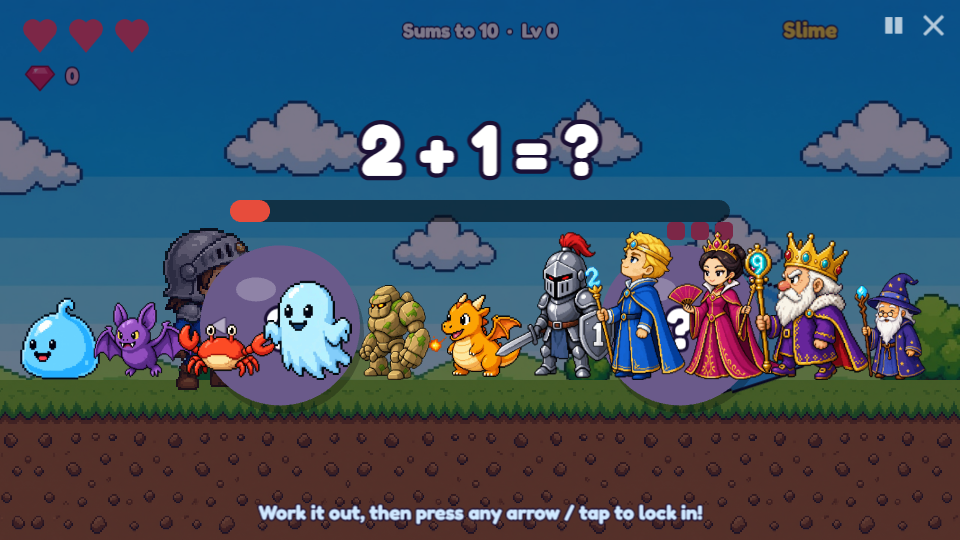 A gallery of monsters from Number King